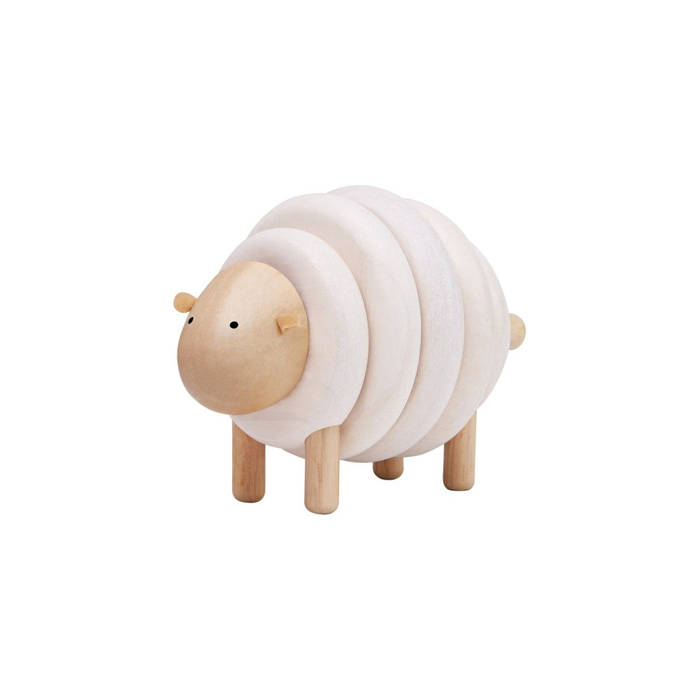 Ovelha Laçada da PlanToys, brinquedo educativo de madeira para crianças a partir dos 3 anos. Desenvolve coordenação motora, concentração e raciocínio lógico.