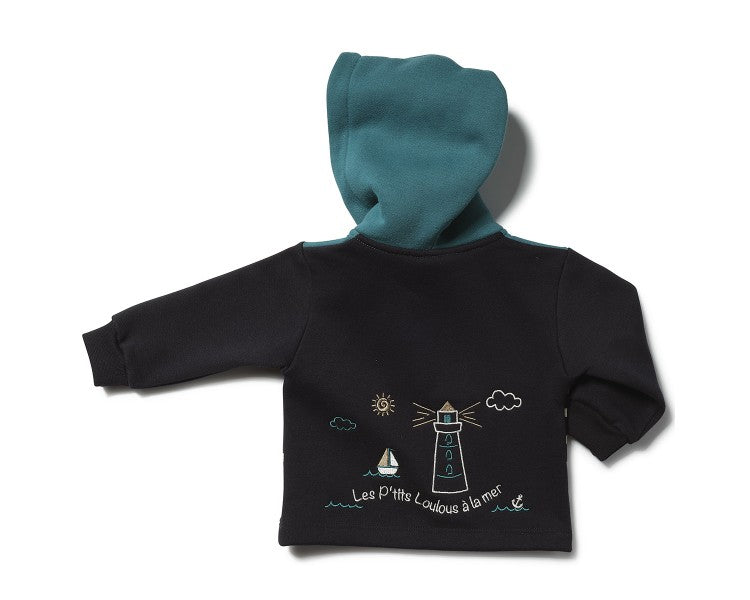 Hublot Hooded Knit Jacket Blue 6-23 Months 