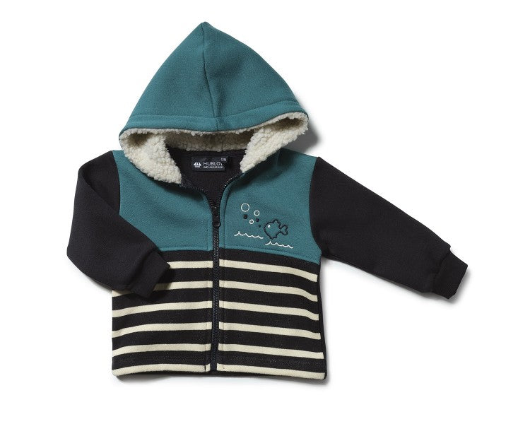 Hublot Hooded Knit Jacket Blue 6-23 Months 