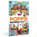 Embalagem do poster Poppik DISCOVERY "A Casa", mostrando a ilustração colorida e a indicação de "1 Poster + 49 Autocolantes" e idade recomendada a partir dos 4 anos.
