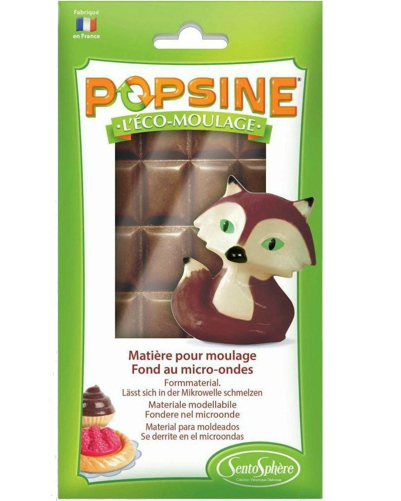 Embalagem de recarga de material de modelagem Popsine cor chocolate negro da Sentosphere.