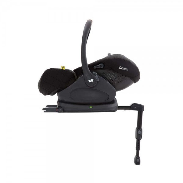 Base ISOFIX da cadeira auto, mostrando a barra de apoio ajustável para segurança adicional.