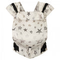 Mochila Hoppediz Ajustável BabySize Primeo Singapor Grey com padrão de estrelas.