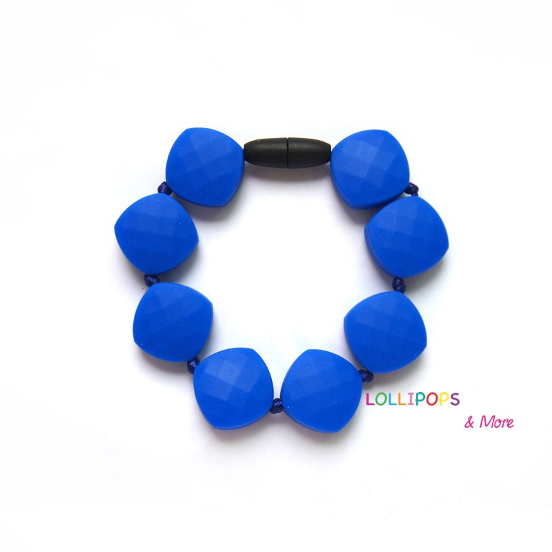 Pulseira Gummi Bear azul marinho de silicone para bebé e mãe.