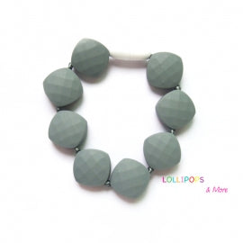 Pulseira de silicone cinzenta em forma de gomas para bebé mastigar