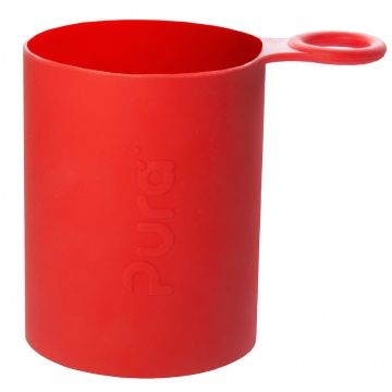 [Banda de silicone verde Pura para proteção da base de garrafas e biberões, evita amolgadelas e quedas.]