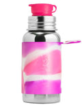 Garrafa de aço inoxidável Pura Sport 550ml com capa de silicone azul e bocal desportivo Big Mouth em silicone.