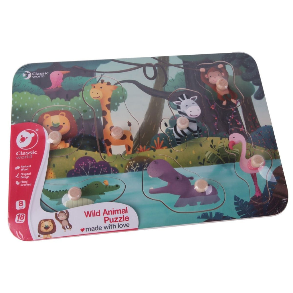 Classic World 8-piece wooden handle puzzle 