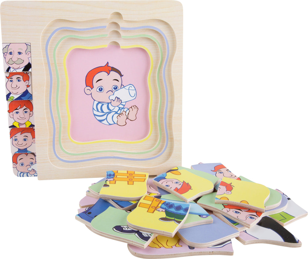 Camada do puzzle mostrando um bebê, parte de um jogo que ilustra as diferentes fases da vida.