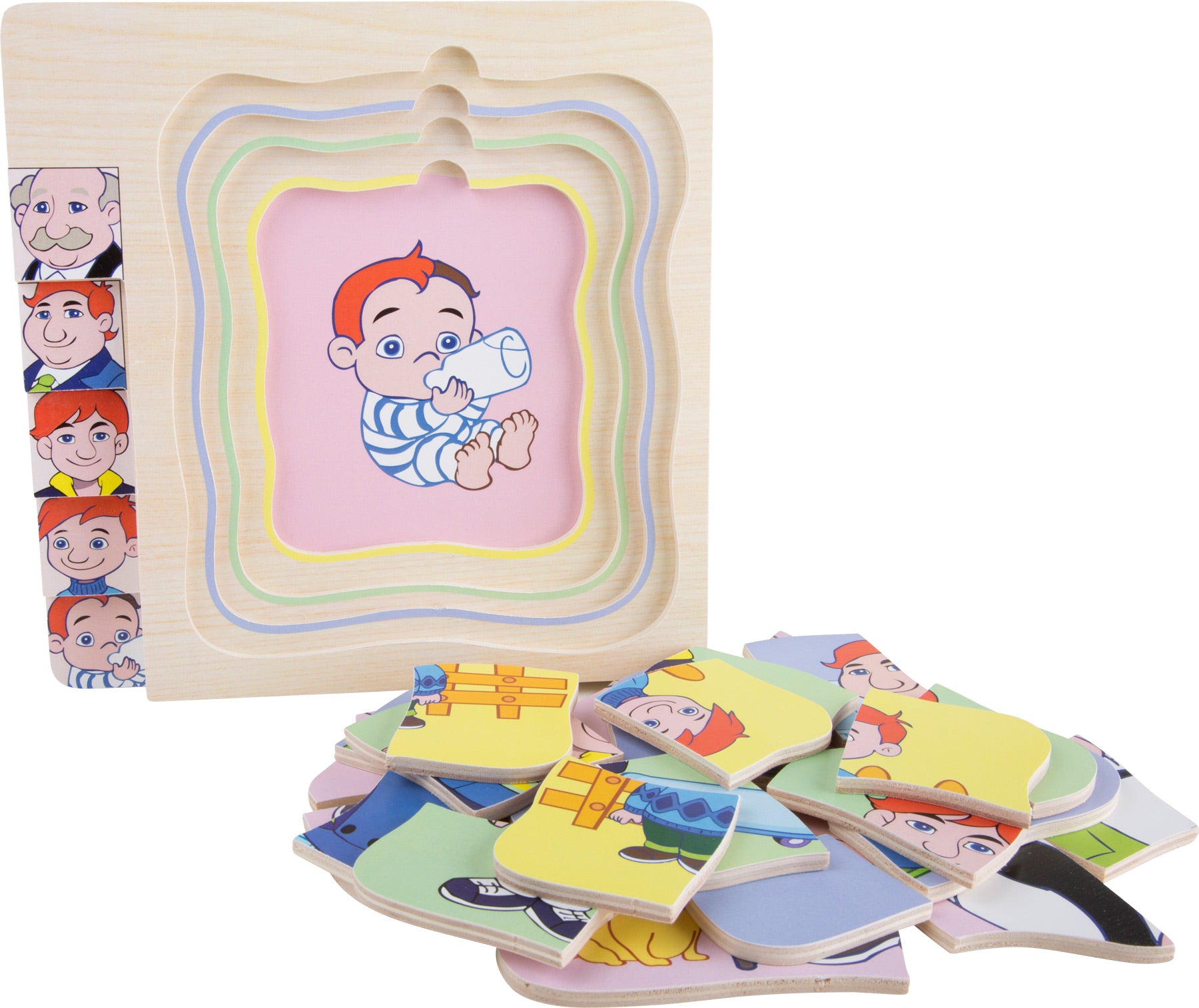 Camada do puzzle mostrando um bebê, parte de um jogo que ilustra as diferentes fases da vida.