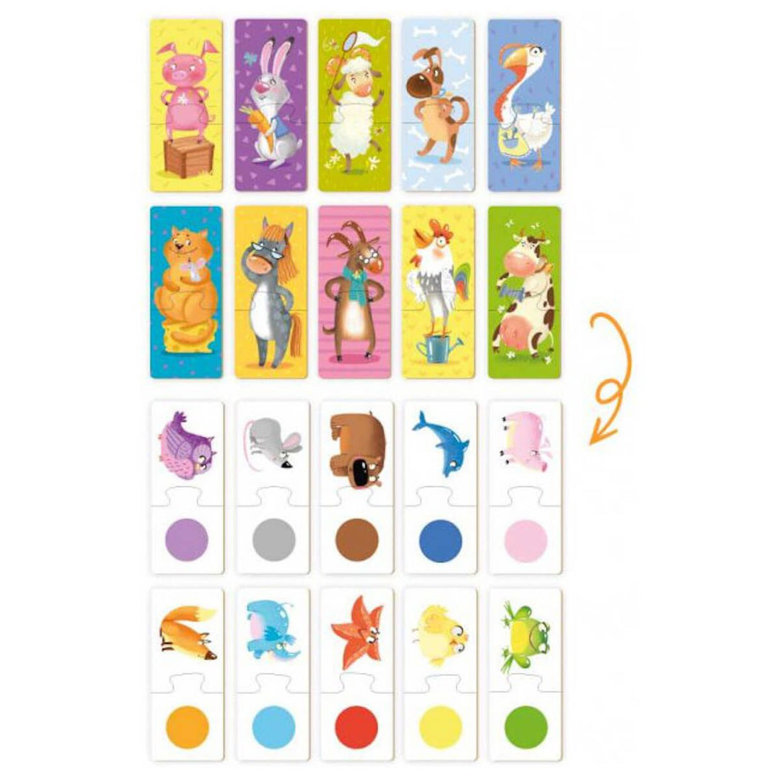 Classic World Puzzle 2 em 1 "Animais Coloridos"