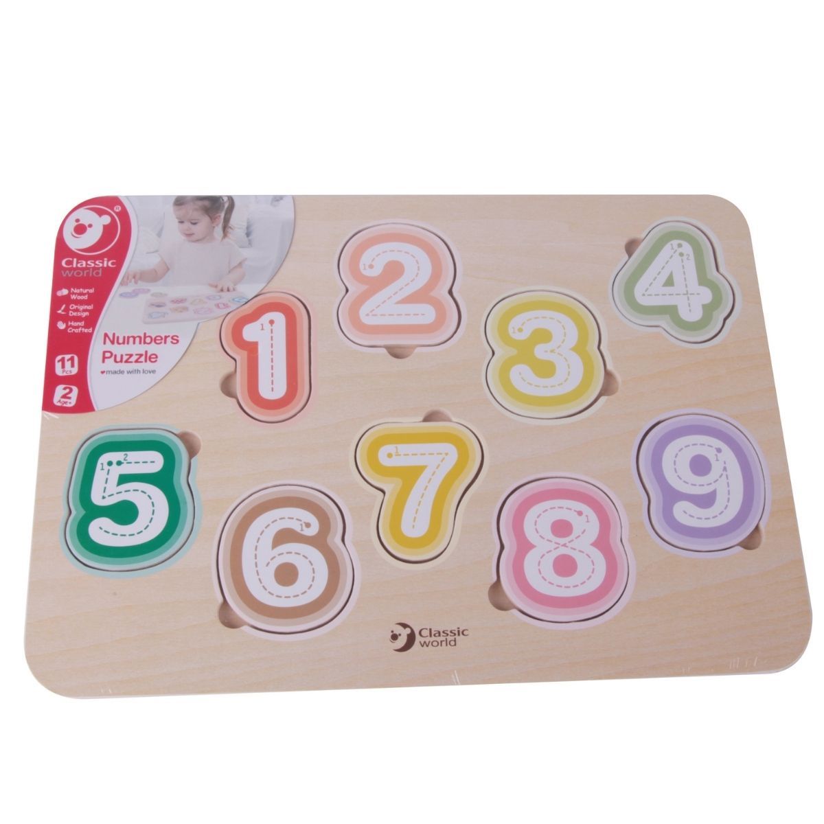 Classic World Wooden Number Puzzle