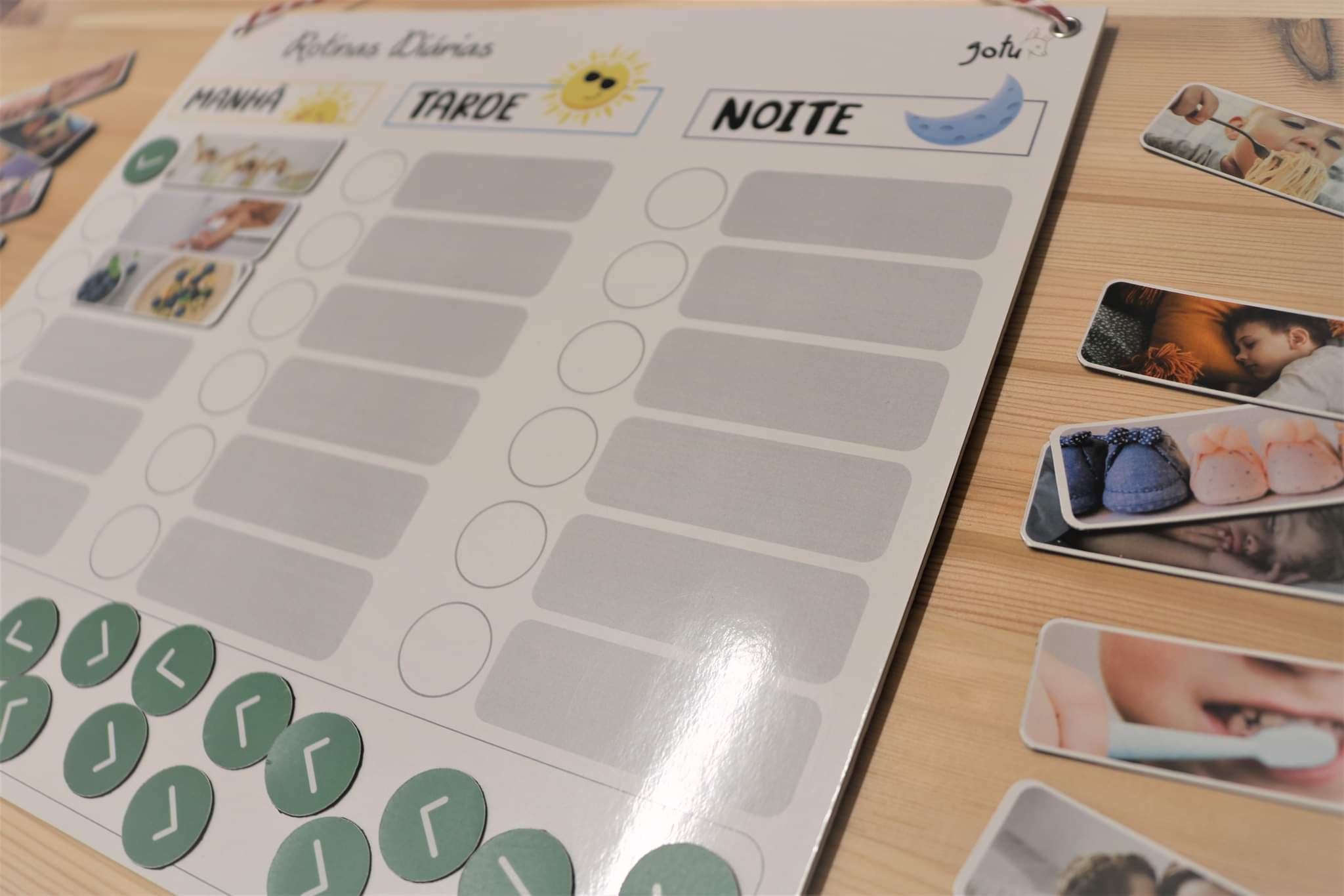 Comparação das três variantes de colocação do Quadro Gotu: Magnético, Autocolante (para parede) e Quadro Rijo (para pendurar).