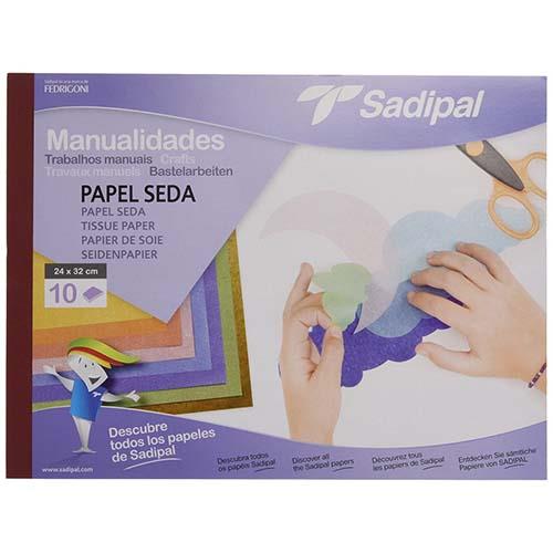 Bloco de papel seda Sadipal colorido para trabalhos manuais infantis