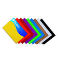 Conjunto de 10 folhas de cartolina ondulada Sadipal A4 em cores sortidas, mostrando a textura microcanalada e a espessura do material.