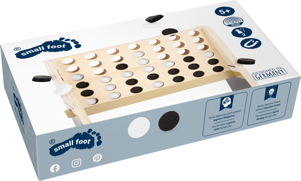 Caixa do jogo 4 em Linha Gold Edition da small foot, mostrando o design da embalagem e informações do produto.