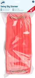 Embalagem plástica de um baloiço de assento de plástico vermelho da marca small foot, com cordas de suspensão visíveis e indicação de idade 3+.