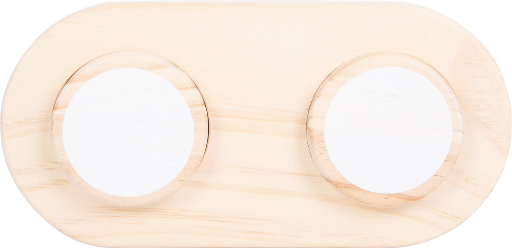 Conjunto completo de 7 vigas de equilíbrio em madeira natural e cores modernas, montadas em diferentes configurações.