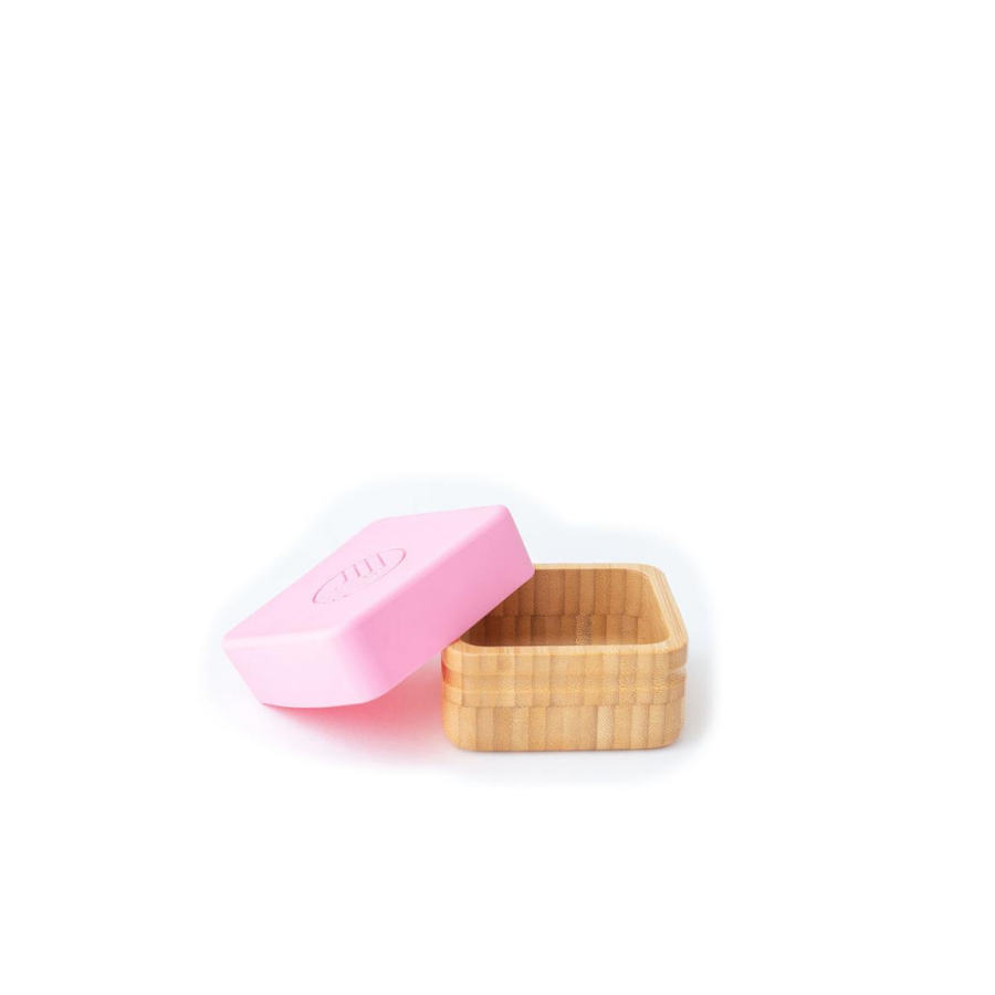Eco rascals Pack de 2 recipientes para snacks em bambu Rosa Cinza