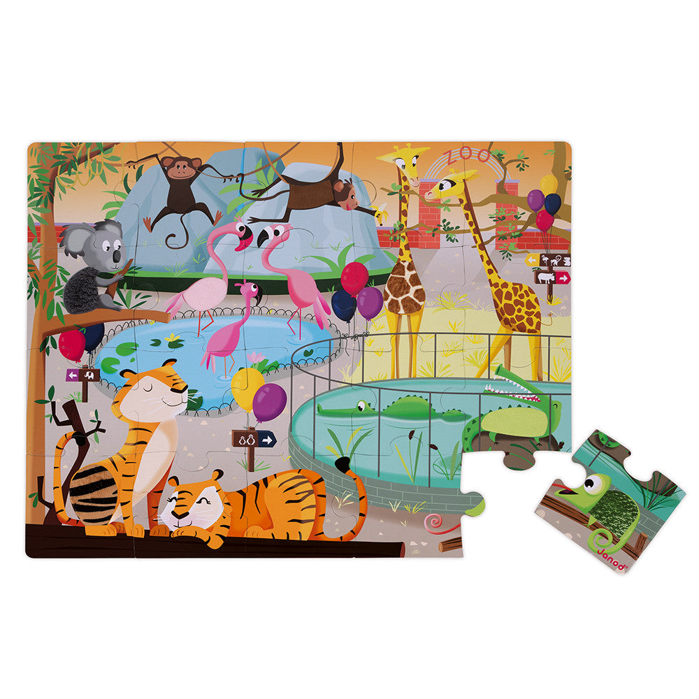 Puzzle Táctil “Um dia no Zoo” Janod