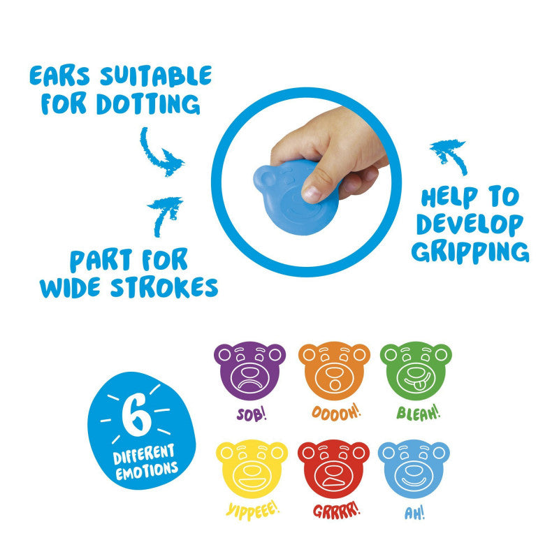 Carioca Baby Set de 6 crayones de colores con forma de osito