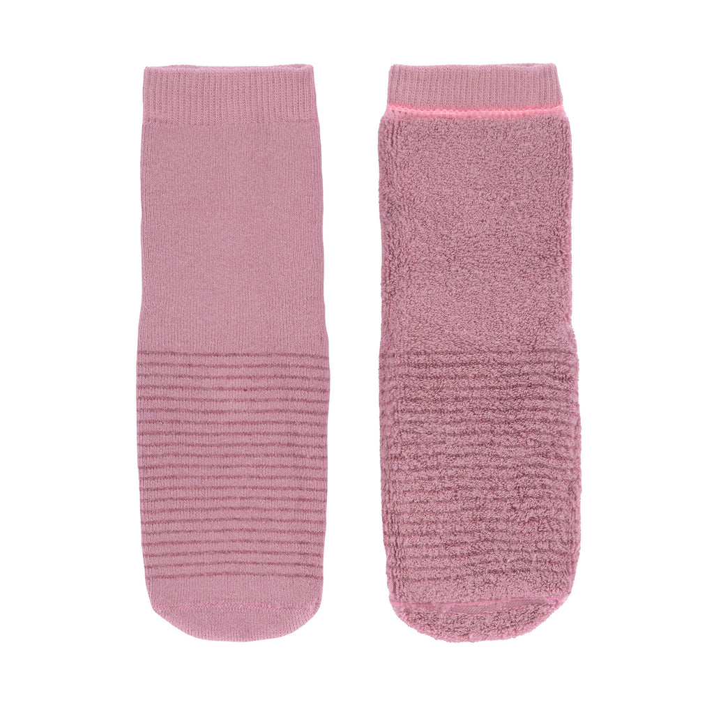 Meias Lassig rosa com detalhe de textura e sola antiderrapante.