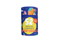 Embalagem cilíndrica azul escura do jogo "52 Desafios à Portuguesa" da The Happy Gang, com um círculo amarelo central onde se lê "52 Desafios à Grande e Portugues".