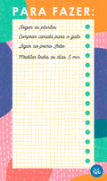 Imagem principal da lista de tarefas magnética "THE HAPPY GANG" com 50 folhas, mostrando o design limpo e o íman de fixação.