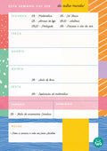 Capa do planeador semanal A5 "THE HAPPY GANG" com design vibrante e moderno, mostrando o título do produto.