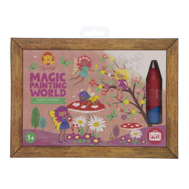 Comparação lado a lado: o quadro de atividade seco (cores esbatidas) e o mesmo quadro molhado (cores mágicas reveladas).
