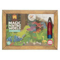 Caixa do jogo Tiger Tribe Magic Painting World - Dinosaurs, mostrando a ilustração principal e o pincel mágico.