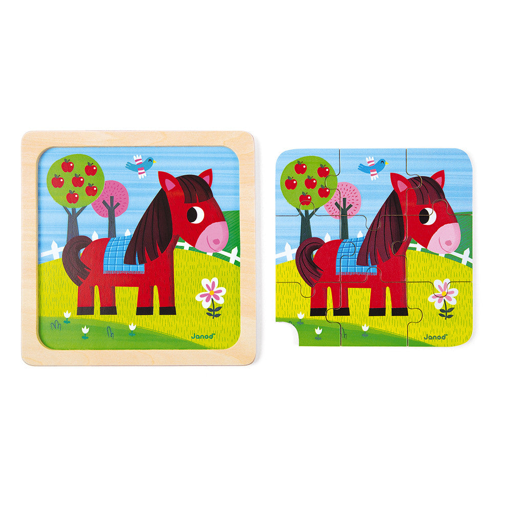 Janod Puzzle Puzzle 9 piezas "El Caballo Tornado"