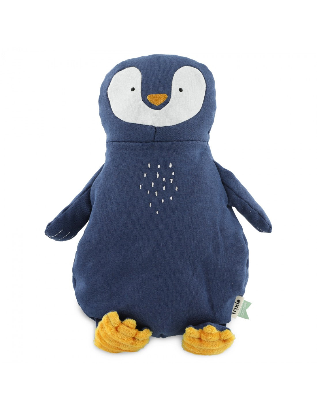 Peluche Trixie Pinguim de 38cm, feito de algodão orgânico certificado GOTS, ideal para abraços.