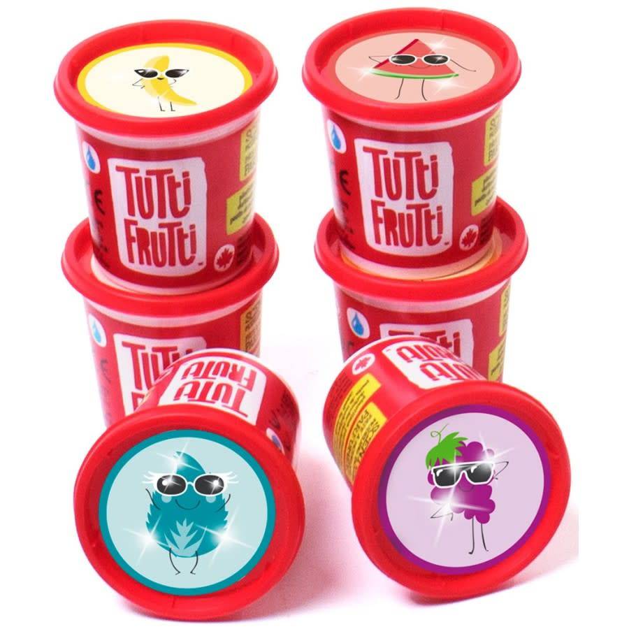 Pote individual de plasticina Tutti Frutti com cores vivas e brilhantes para modelar.