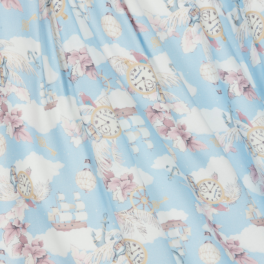 Tutto Piccolo Blue Dress with Drawings