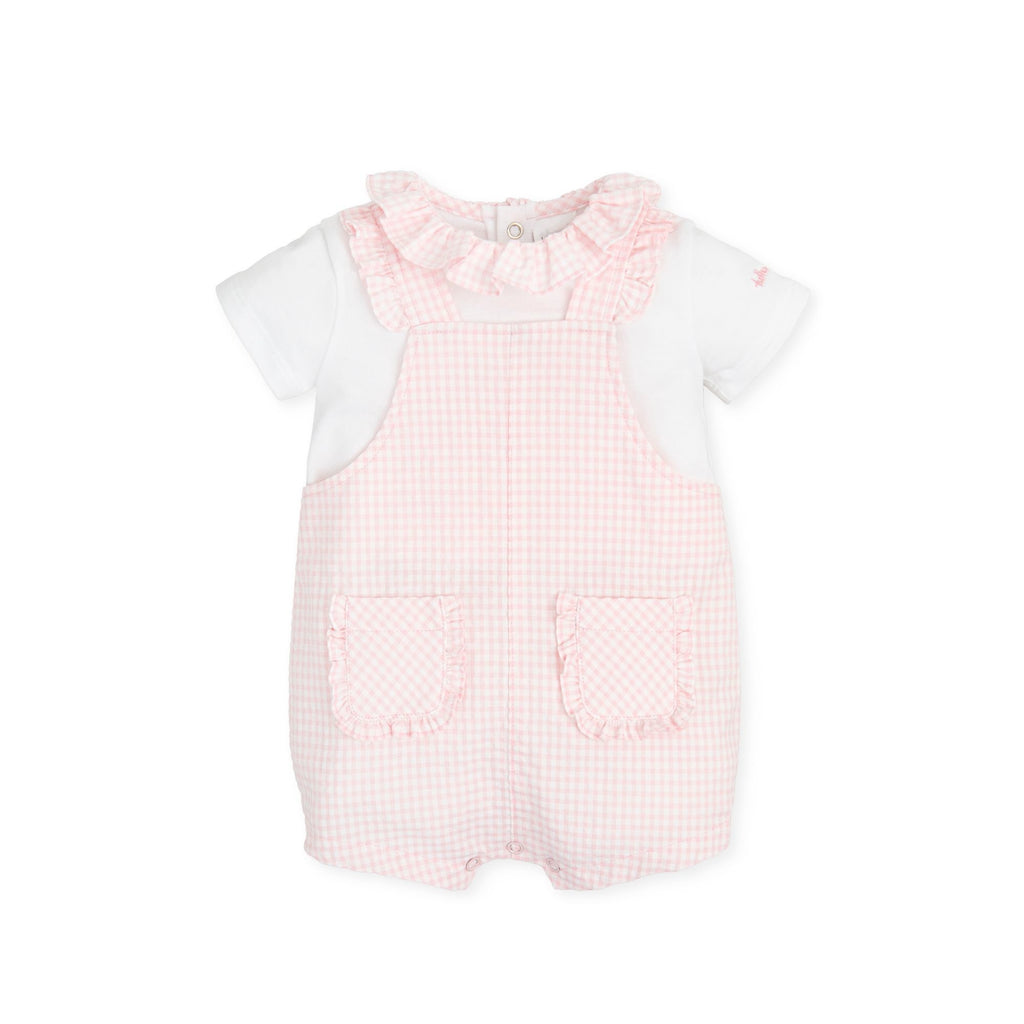 Mono Tutto Piccolo con jersey de cuadros rosa 
