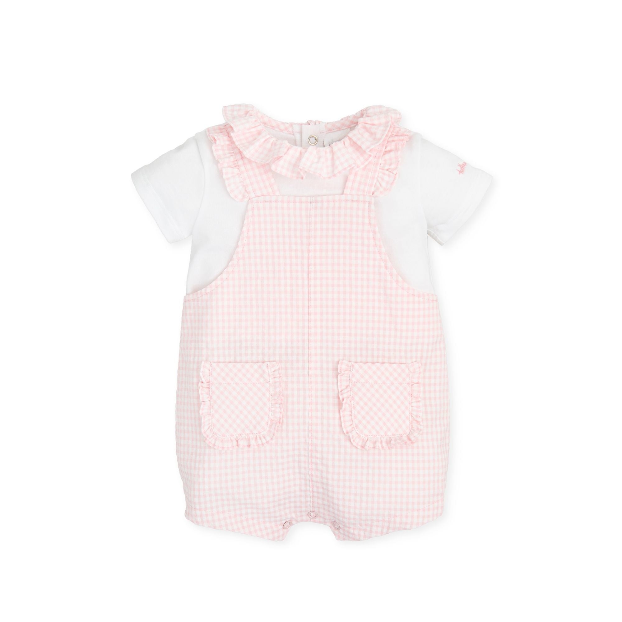 Mono Tutto Piccolo con jersey de cuadros rosa 