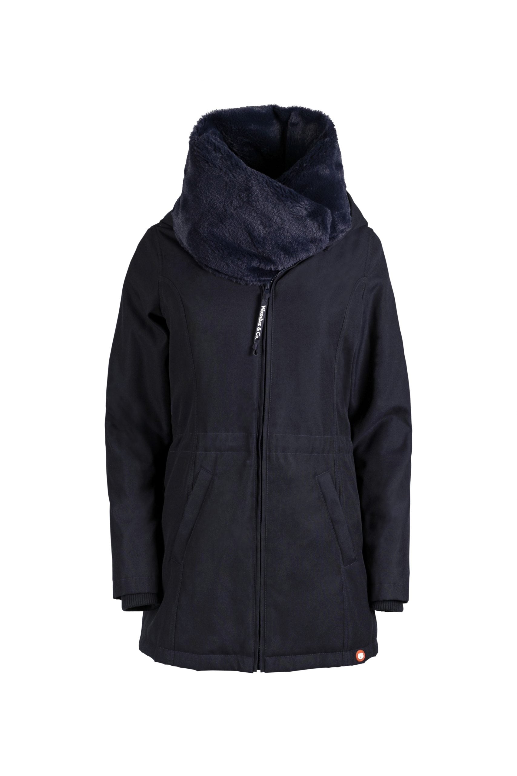 Gráfico ilustrativo das características técnicas do casaco Wombat Wallaby, focando na respirabilidade e impermeabilidade.