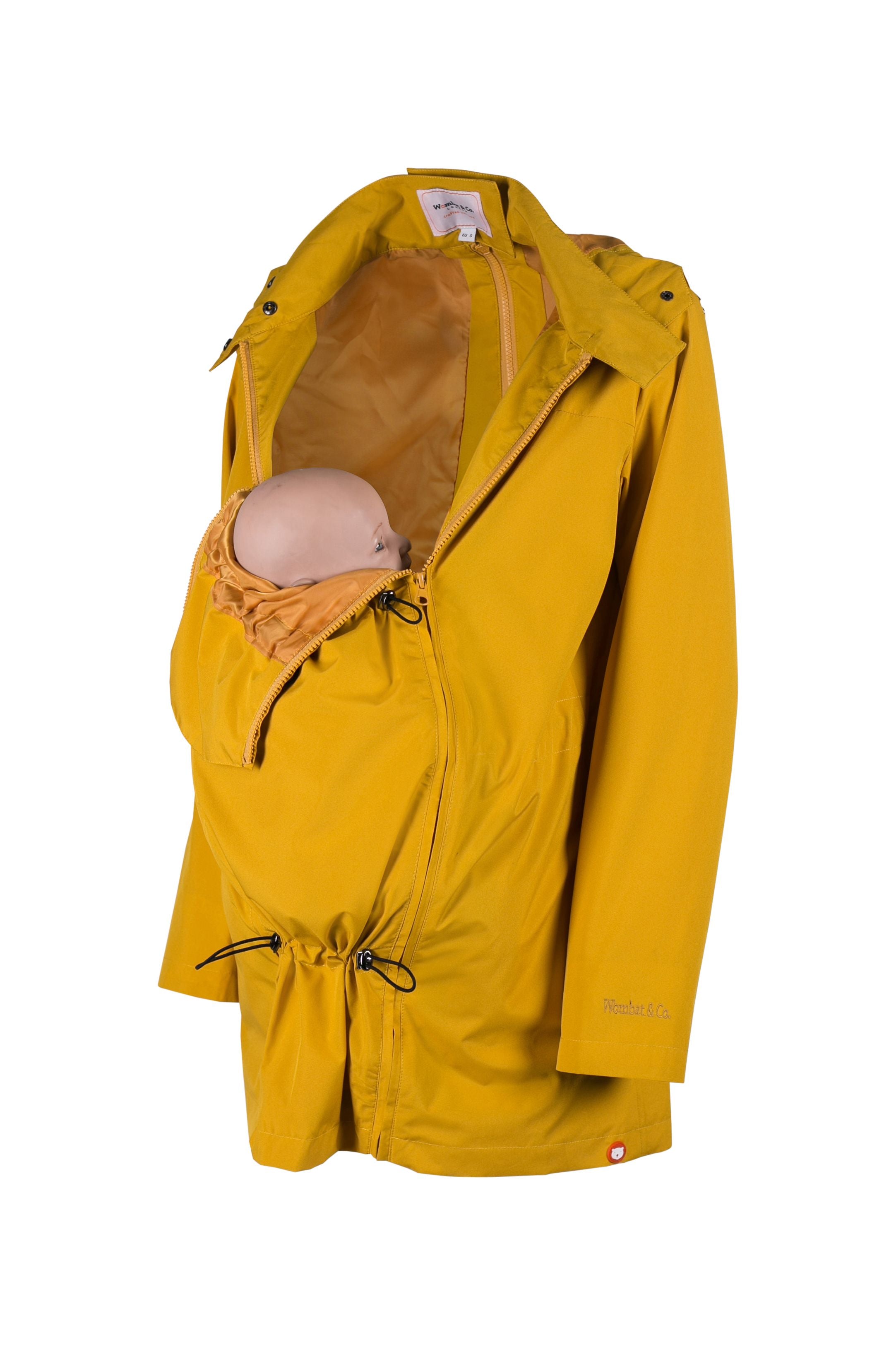 Casaco Numbat GO dobrado e compacto, pronto para ser transportado, destacando a característica "Foldable" (dobrável).