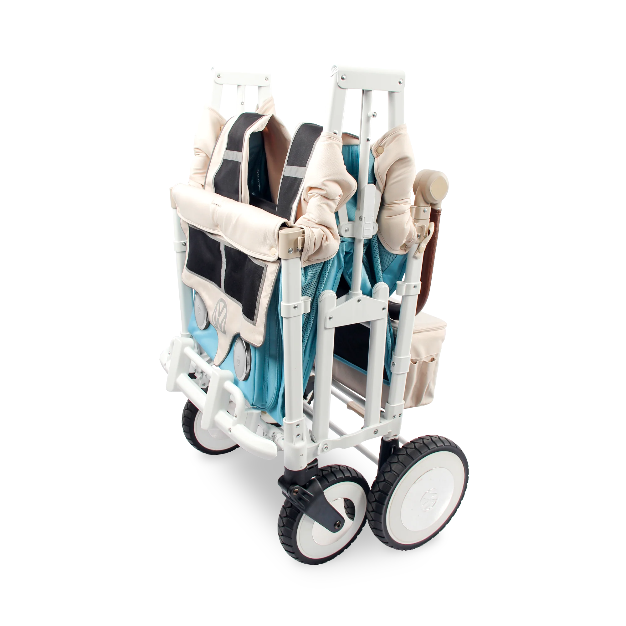 Wonderfold Wagon Serie W dobrado. Carrinho vagão compacto para 4 crianças, fácil arrumação e transporte.