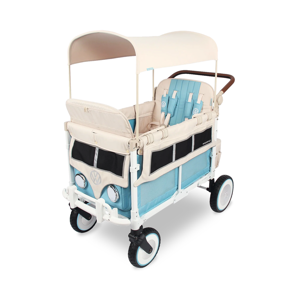 Wonderfold Wagon Serie W VW Edition vazio. Carrinho vagão 4 crianças com design retro e detalhes únicos.