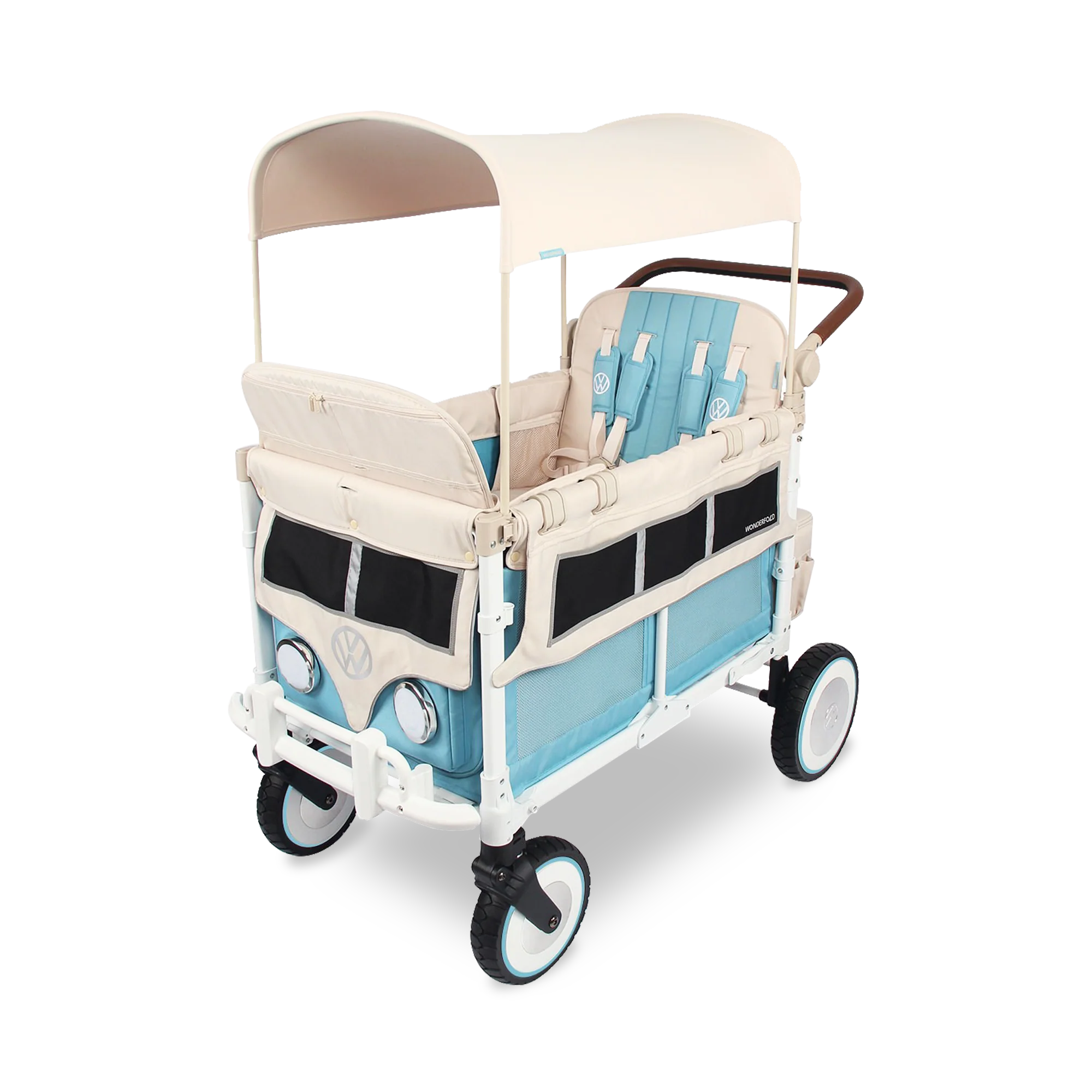 Wonderfold Wagon Serie W VW Edition vazio. Carrinho vagão 4 crianças com design retro e detalhes únicos.