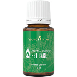 Frasco de óleo essencial Young Living Animal Scents para cuidado de animais de estimação.