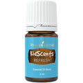 Frasco de 5ml do óleo essencial KidScents Refresh da Young Living, com rótulo azul e branco, ideal para promover a respiração calma em crianças.