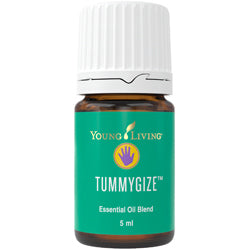 Imagem principal do frasco de óleo essencial Young Living KidScents TummyGize (15ml) com rótulo colorido e tampa de segurança.