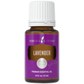 [Frasco de óleo essencial de Lavanda Young Living de 15ml com rótulo roxo, ideal para aromaterapia e relaxamento.]