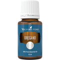 Frasco de 15ml de óleo essencial de orégãos da Young Living com rótulo azul e tampa branca.