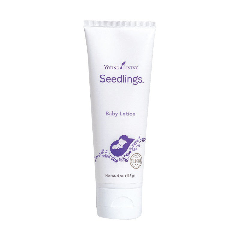 Embalagem do creme hidratante para bebé Seedlings da Young Living