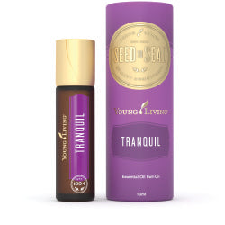 Young Living Tranquil Roll-On 10ml, frasco aplicador com conta esférica, exibindo o rótulo com o nome do produto e a marca.